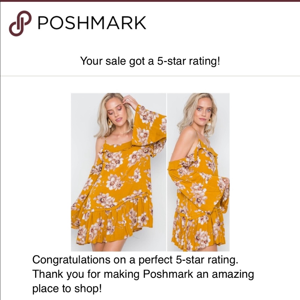 BOHO COLD SHOULDER FLORAL PRINT MINI DRESS - Picture 4 of 4
